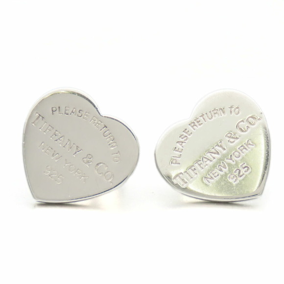 TIFFANY Silver Heart Earrings - Picture 1 of 9